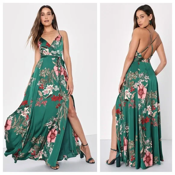 Lulus | Dresses | Nwot Lulus Still The One Emerald Green Floral Print Satin Maxi Dress | Poshmark Lulus | Dresses | Nwot Lulus Still The One Emerald Green Floral Print Satin Maxi Dress | Poshmark